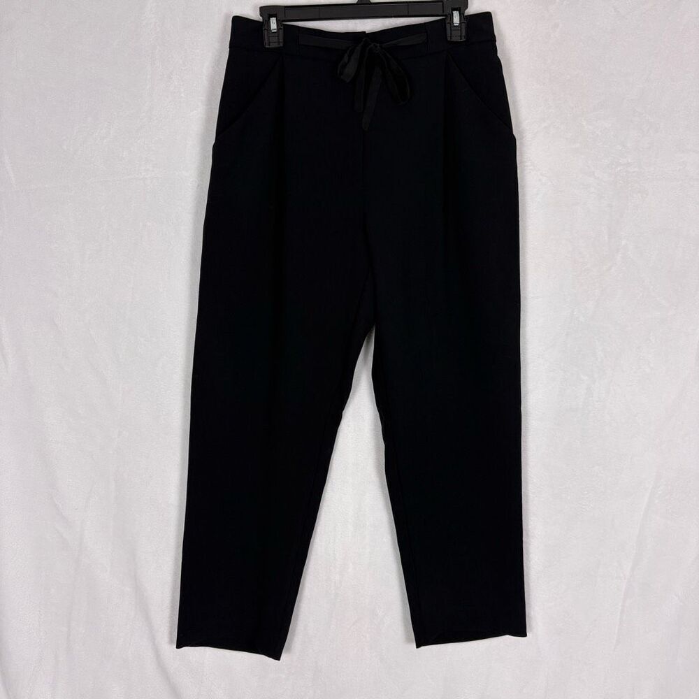 Wilfred Aritzia Black Ribbon Tie Ankle Length Dress‎ Pants Women's Size 10